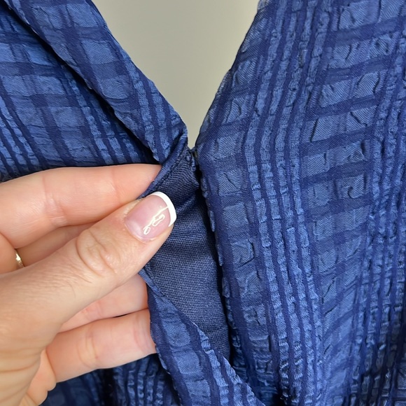 NWT Nordstrom NSR Napean Sea Rd. Navy Blue Belted Midi Dress Long Sleeve- XS - Picture 9 of 10